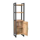 Bücherregal Britt mit Tür Natur Mangoholz 55 cm