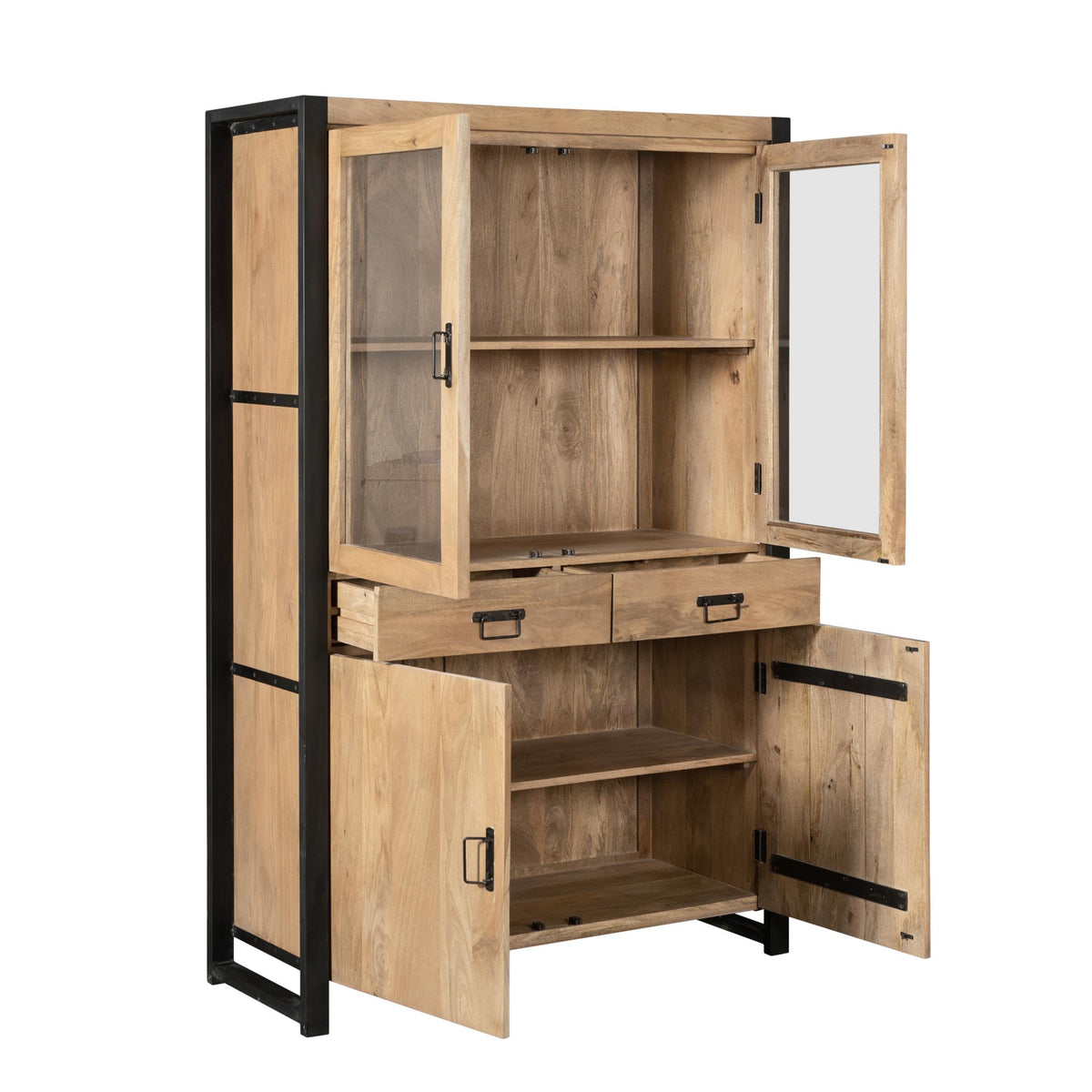 Vitrine Britt Natur Mangoholz 115 cm
