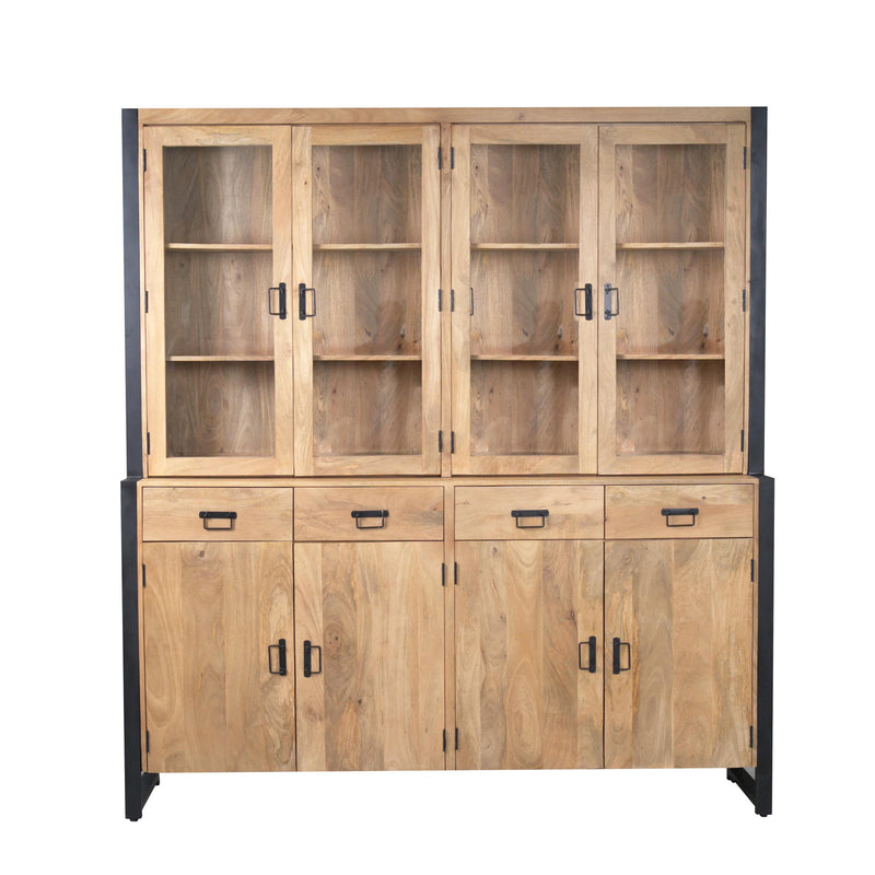 Vitrine Britt XXL Natur Mangoholz 200 cm