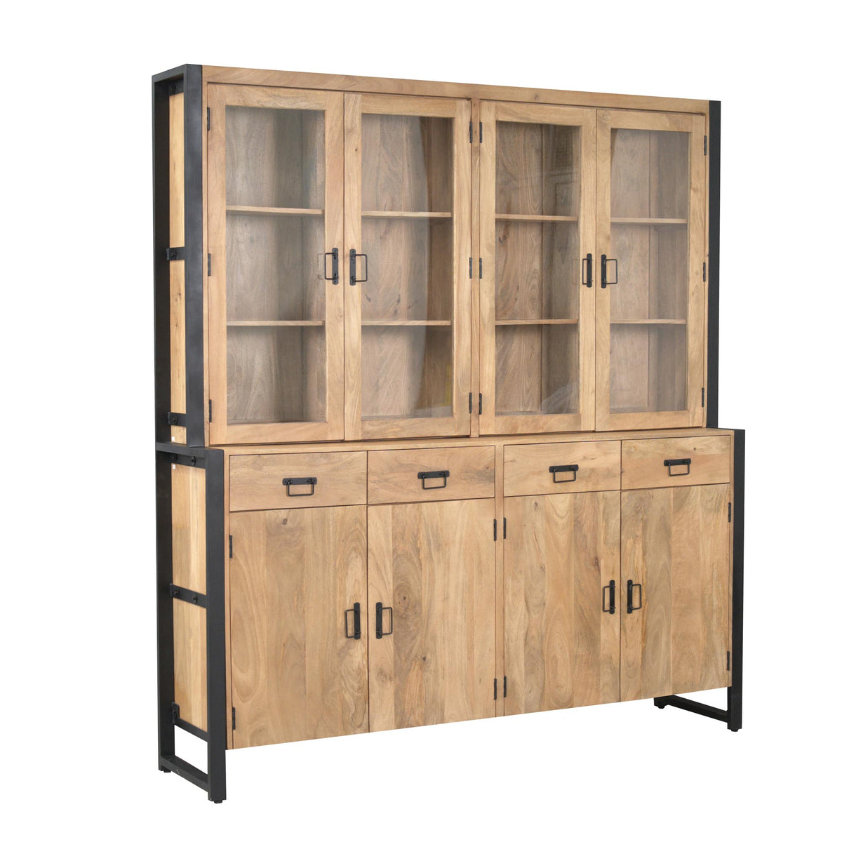 Vitrine Britt XXL Natur Mangoholz 200 cm