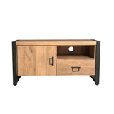 TV-Lowboard Britt mit Tür en Offen vak Natur Mangoholz 110 cm