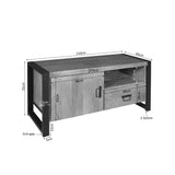 TV-Lowboard Britt mit Tür en Offen vak Natur Mangoholz 110 cm