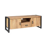 TV-Lowboard Britt mit Türen und Schublade Natur Mangoholz 150 cm