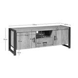 TV-Lowboard Britt mit Türen und Schublade Natur Mangoholz 150 cm