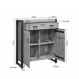 Kabinettschrank Britt Natur Mangoholz 100 cm