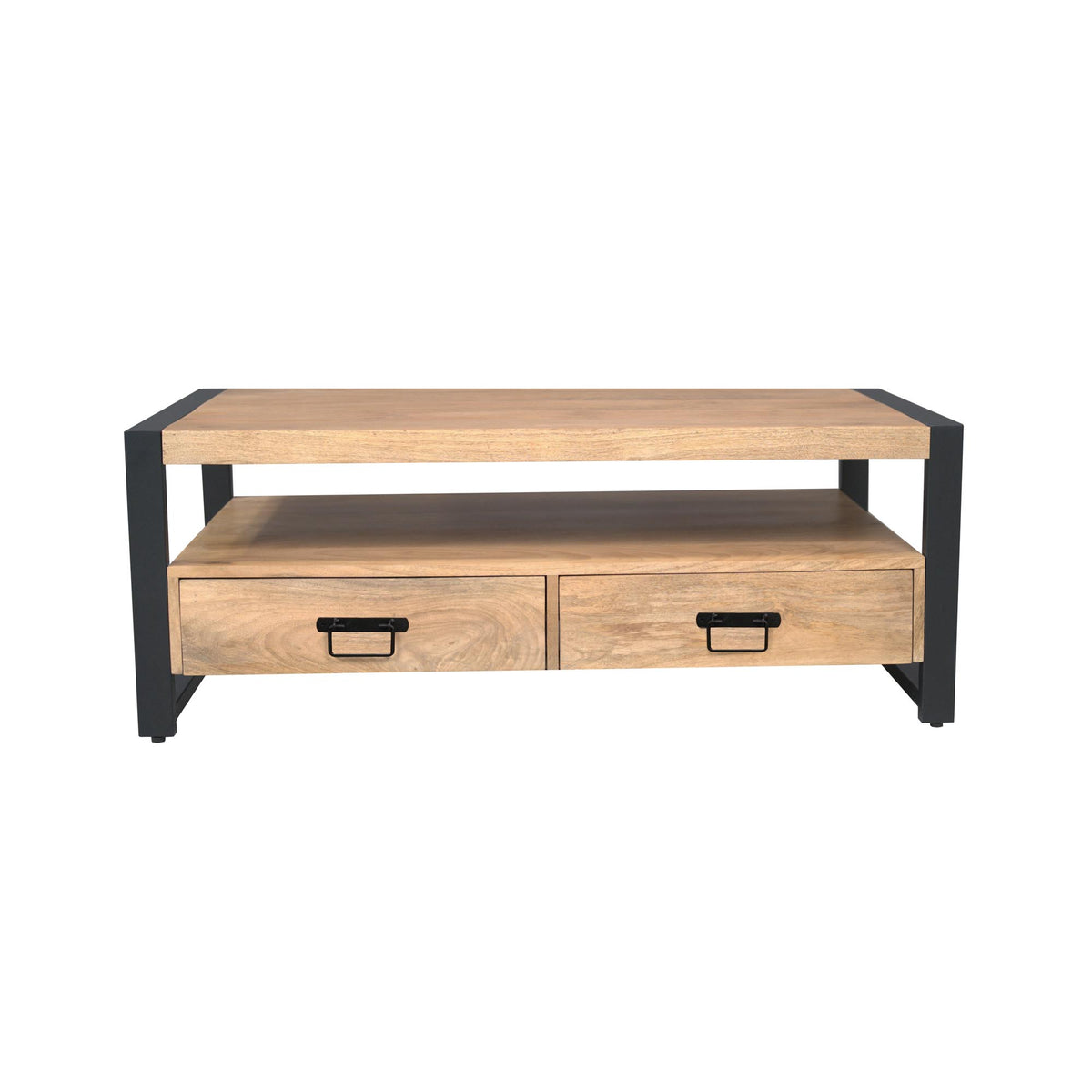 Couchtisch Britt met Vier lades Natur Mangoholz 120 cm