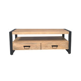 Couchtisch Britt met Vier lades Natur Mangoholz 120 cm
