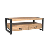 Couchtisch Britt met Vier lades Natur Mangoholz 120 cm