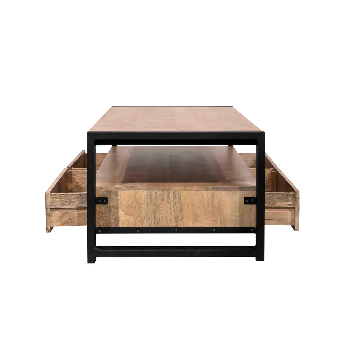 Couchtisch Britt met Vier lades Natur Mangoholz 120 cm