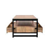 Couchtisch Britt met Vier lades Natur Mangoholz 120 cm