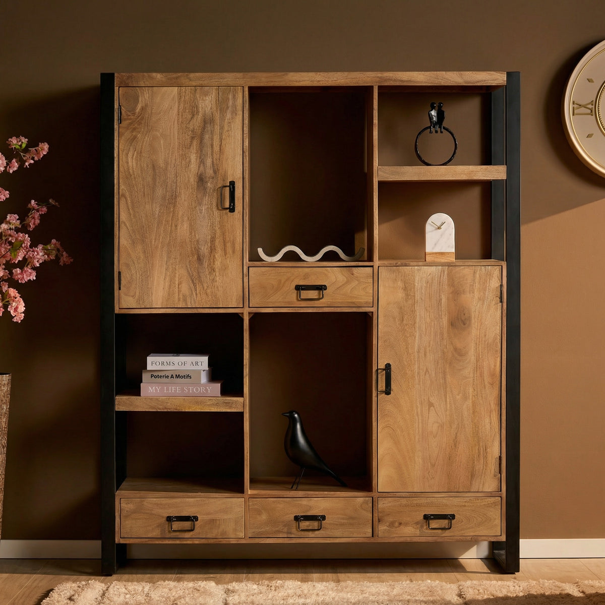 Regal Britt Natur Mangoholz 150 cm