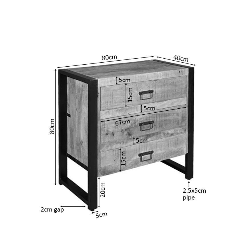 Kommode Britt Natur Mangoholz