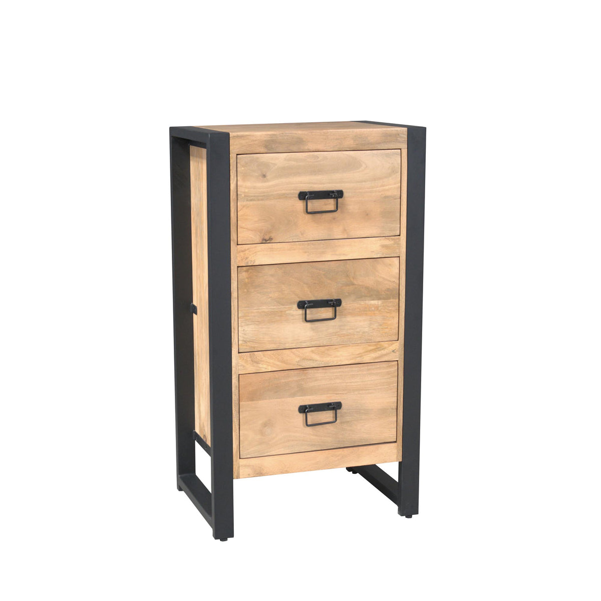 Flurschrank Britt mit Schubladen Natur Mangoholz 55 cm