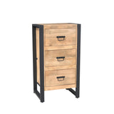 Flurschrank Britt mit Schubladen Natur Mangoholz 55 cm