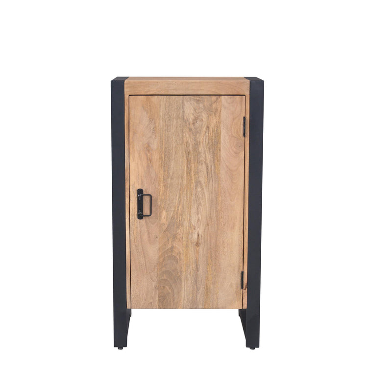 Flurschrank Britt mit Tür Natur Mangoholz 55 cm