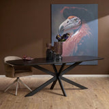 Esstisch dänisch oval Elegance Schwarz Mangoholz 240 cm