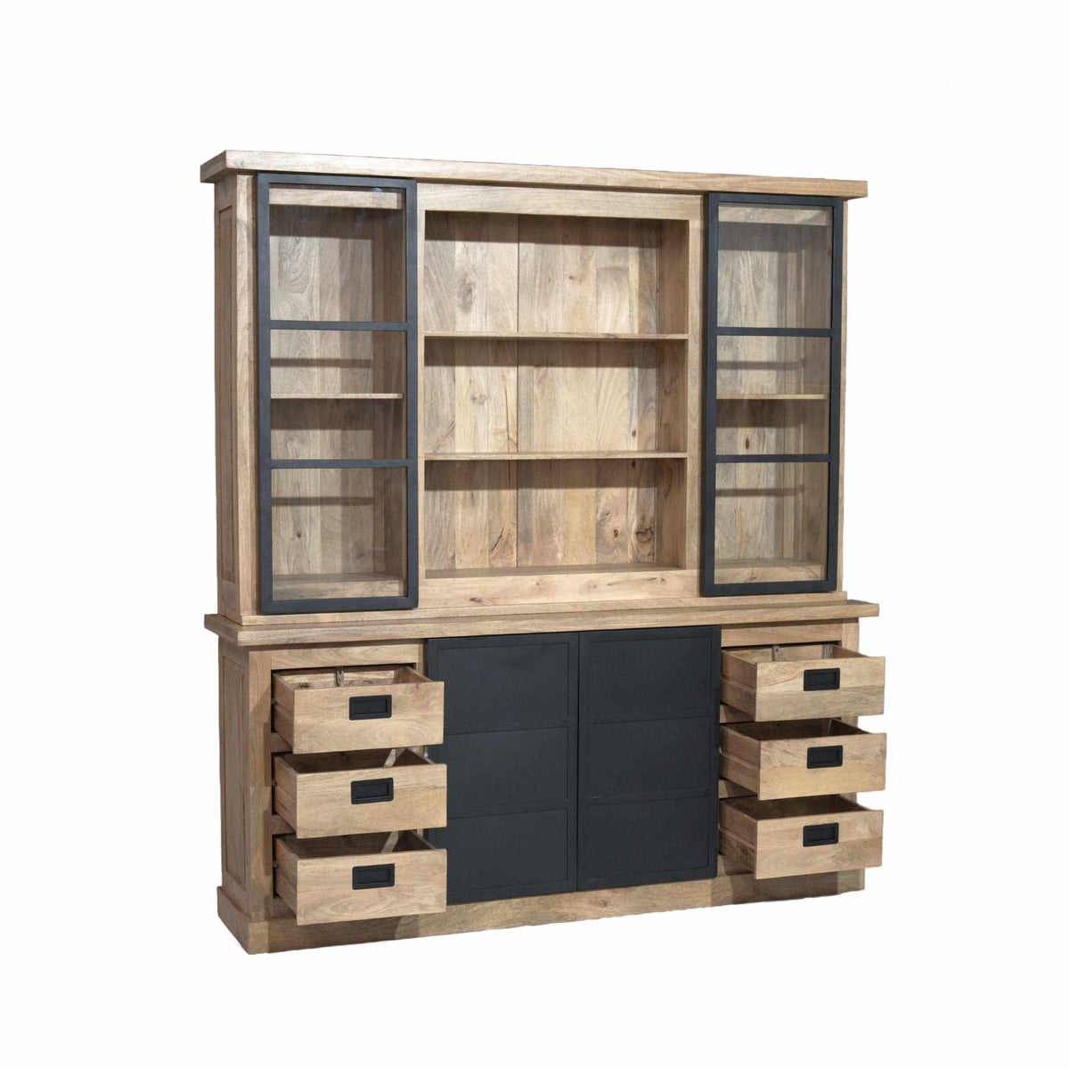 Vitrine Noa Natur Mangoholz in 3 Größen