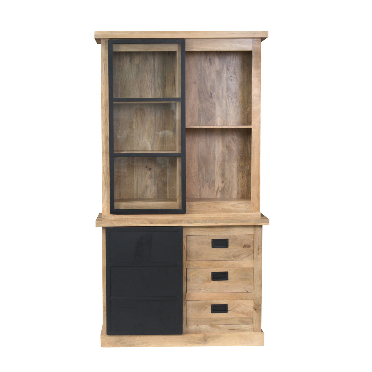 Vitrine Noa Natur Mangoholz in 3 Größen