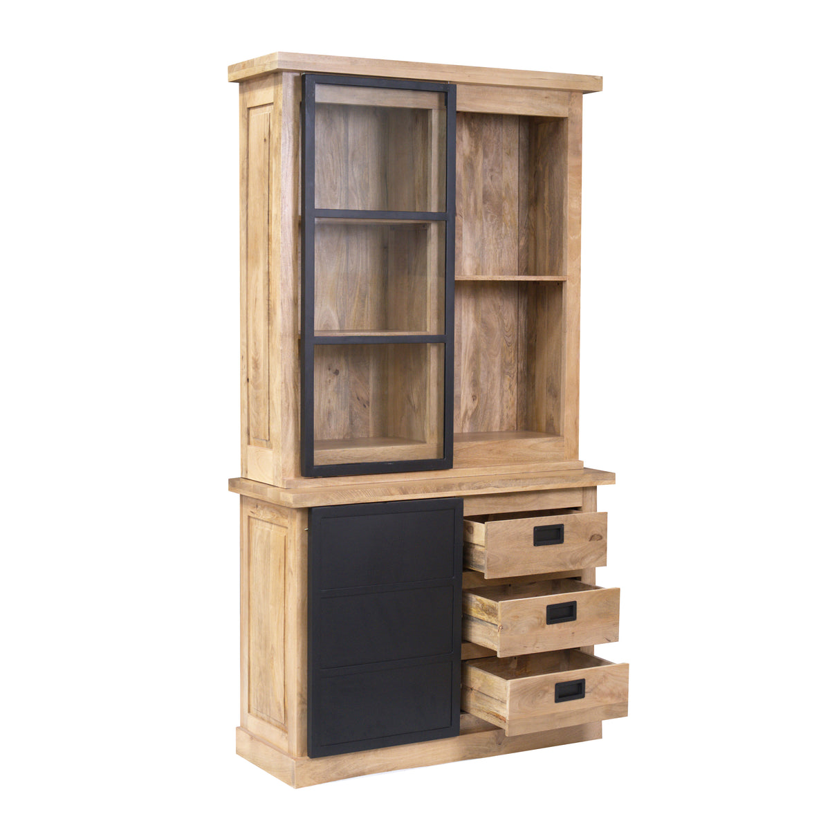 Vitrine Noa Natur Mangoholz in 3 Größen