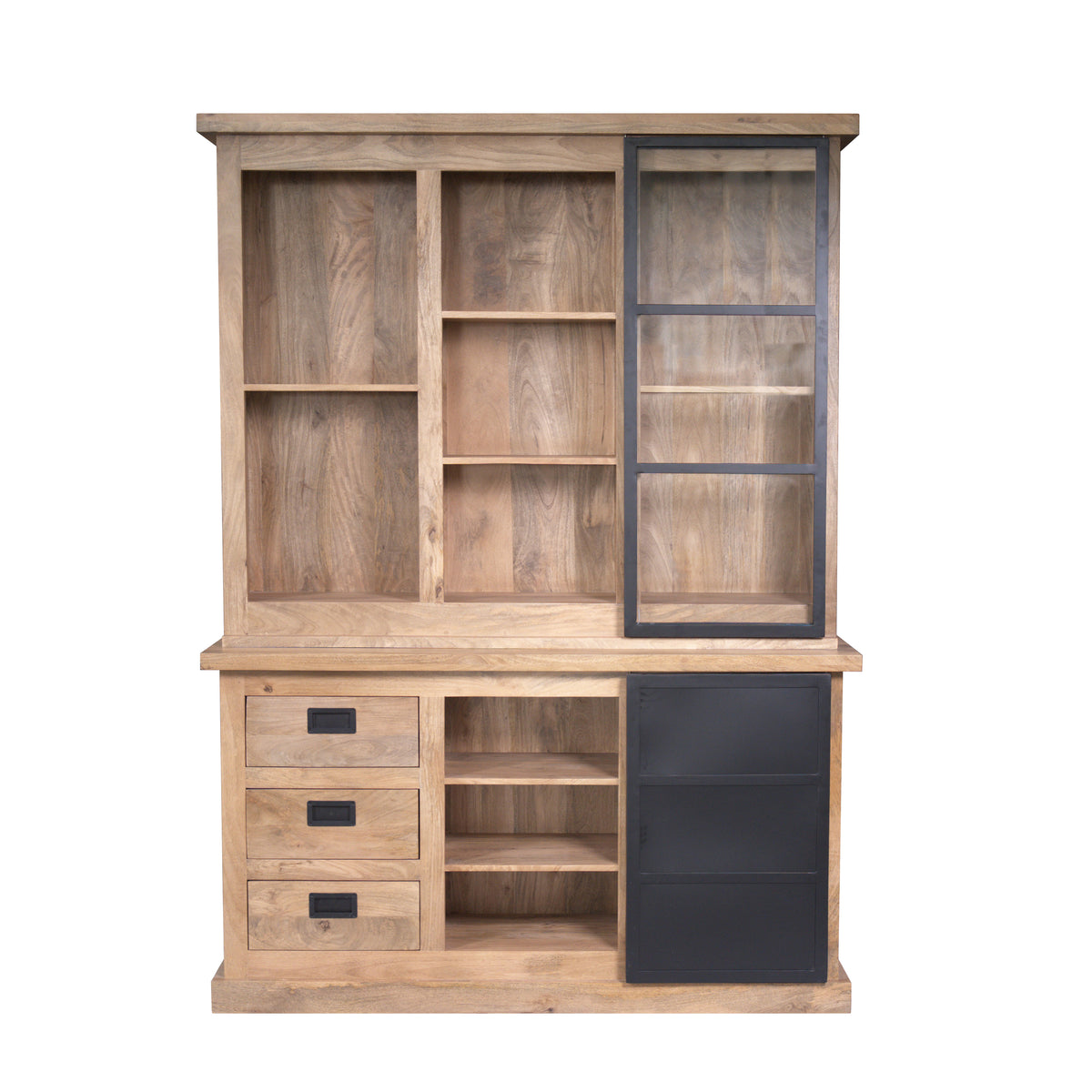 Vitrine Noa Natur Mangoholz in 3 Größen