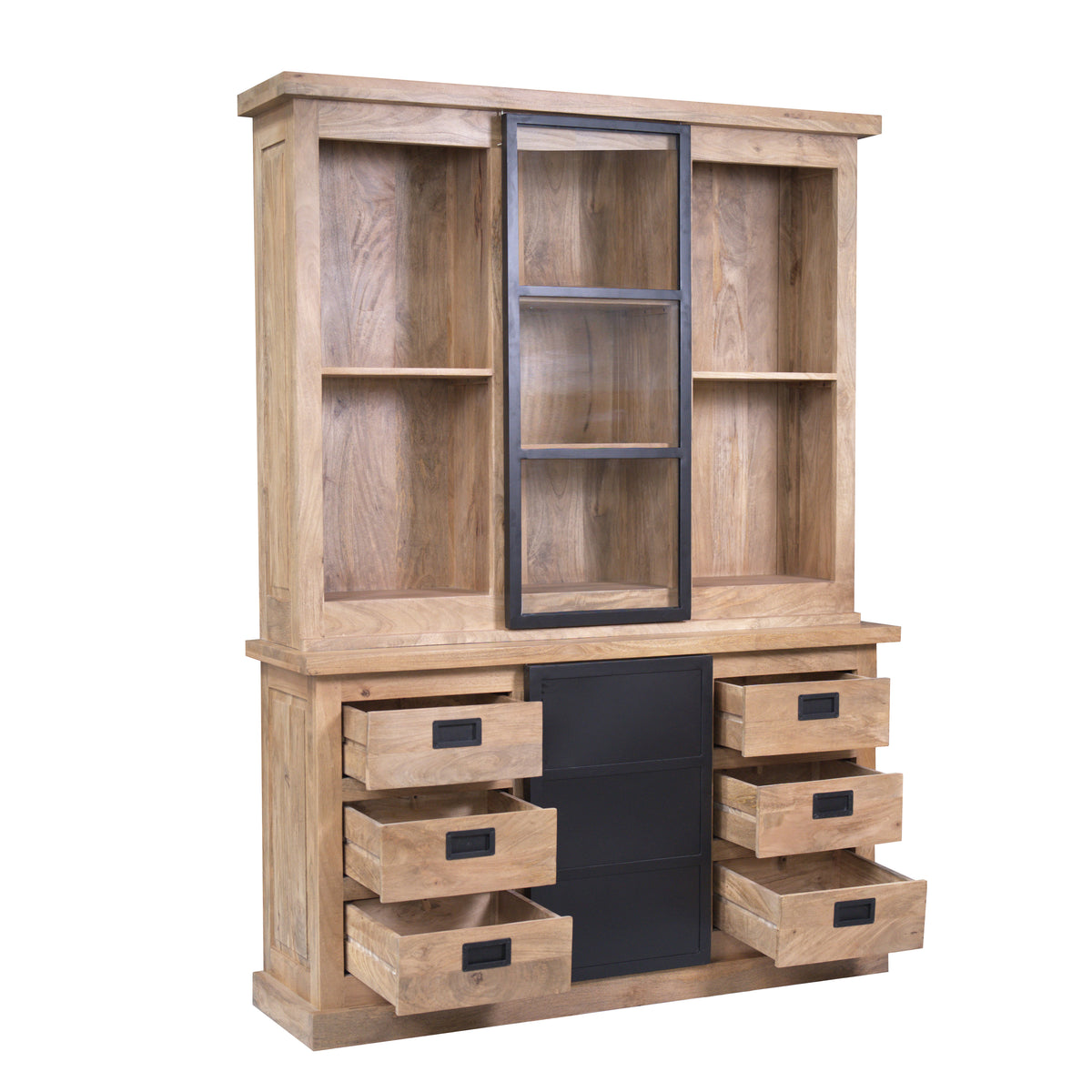 Vitrine Noa Natur Mangoholz in 3 Größen
