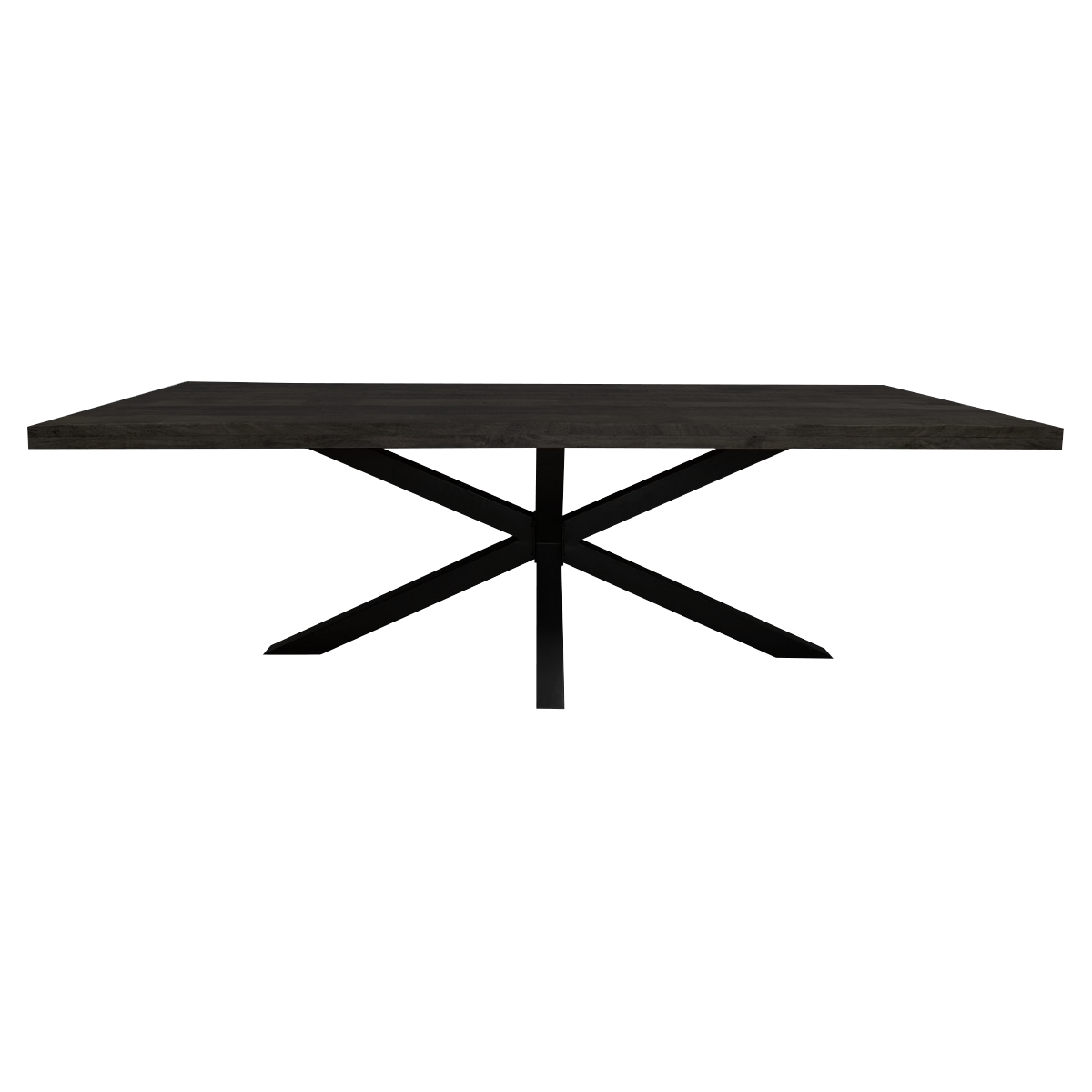 Table à manger Denber, manguier noir, 160 à 300 & 6 cm avec piètement araignée