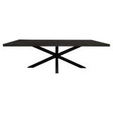 Table à manger Denber, manguier noir, 160 à 300 & 6 cm avec piètement araignée