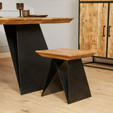 Esszimmer Sitzhocker Extreme Mango massiv "Schweizer Kante" mit Design Gestell