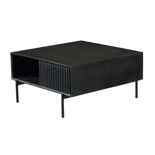 Couchtisch quadratisch Madison Schwarz Mangoholz 80 cm