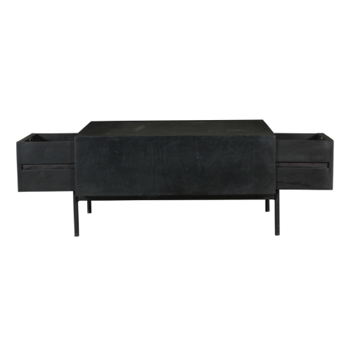 Couchtisch quadratisch Madison Schwarz Mangoholz 80 cm