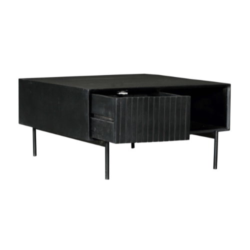 Couchtisch quadratisch Madison Schwarz Mangoholz 80 cm