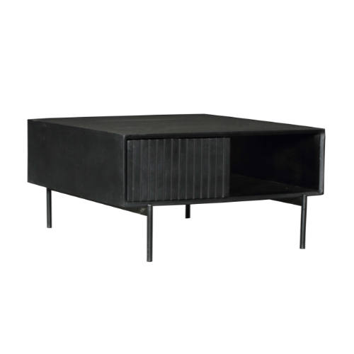 Couchtisch quadratisch Madison Schwarz Mangoholz 80 cm