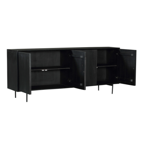 Sideboard Madison Schwarz Mangoholz in 2 Größen