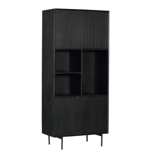 Regal Madison Schwarz Mangoholz 90 cm