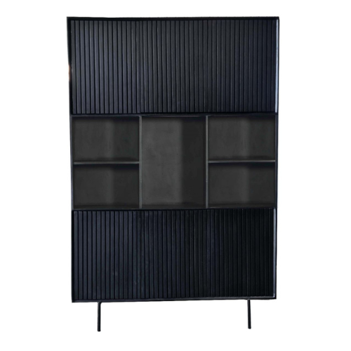 Regal Madison XXL Schwarz Mangoholz 135 cm