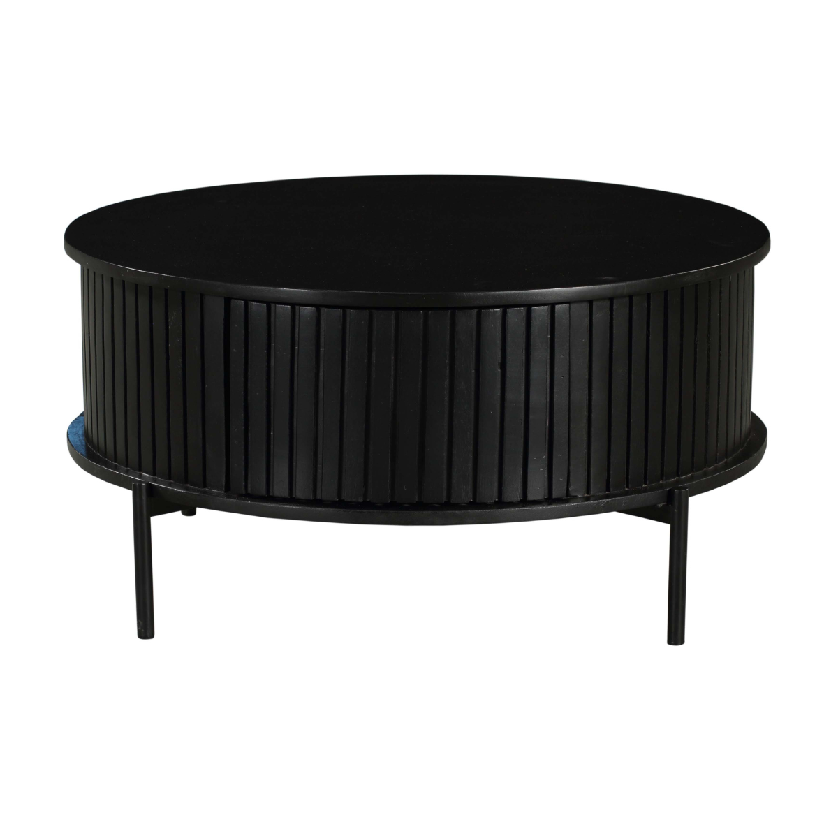 Couchtisch rund Madison Schwarz Mangoholz 80 cm