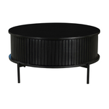 Couchtisch rund Madison Schwarz Mangoholz 80 cm
