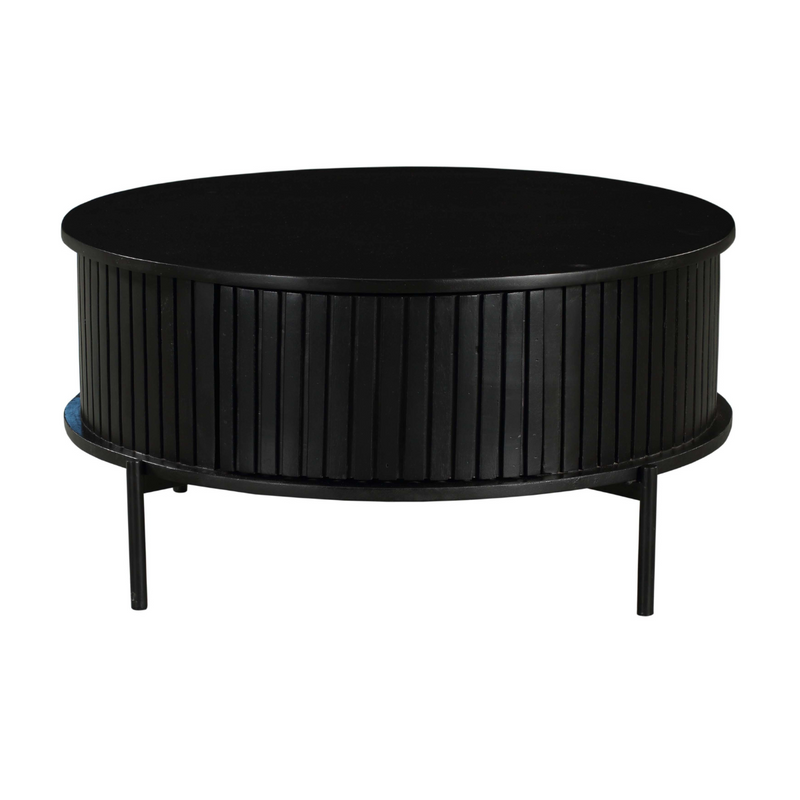 Couchtisch rund Madison Schwarz Mangoholz 80 cm