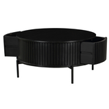 Couchtisch rund Madison Schwarz Mangoholz 80 cm