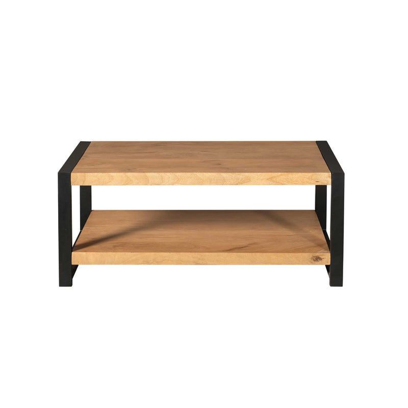 Couchtisch Boaz met Ablageboden Natur Mangoholz 110 cm