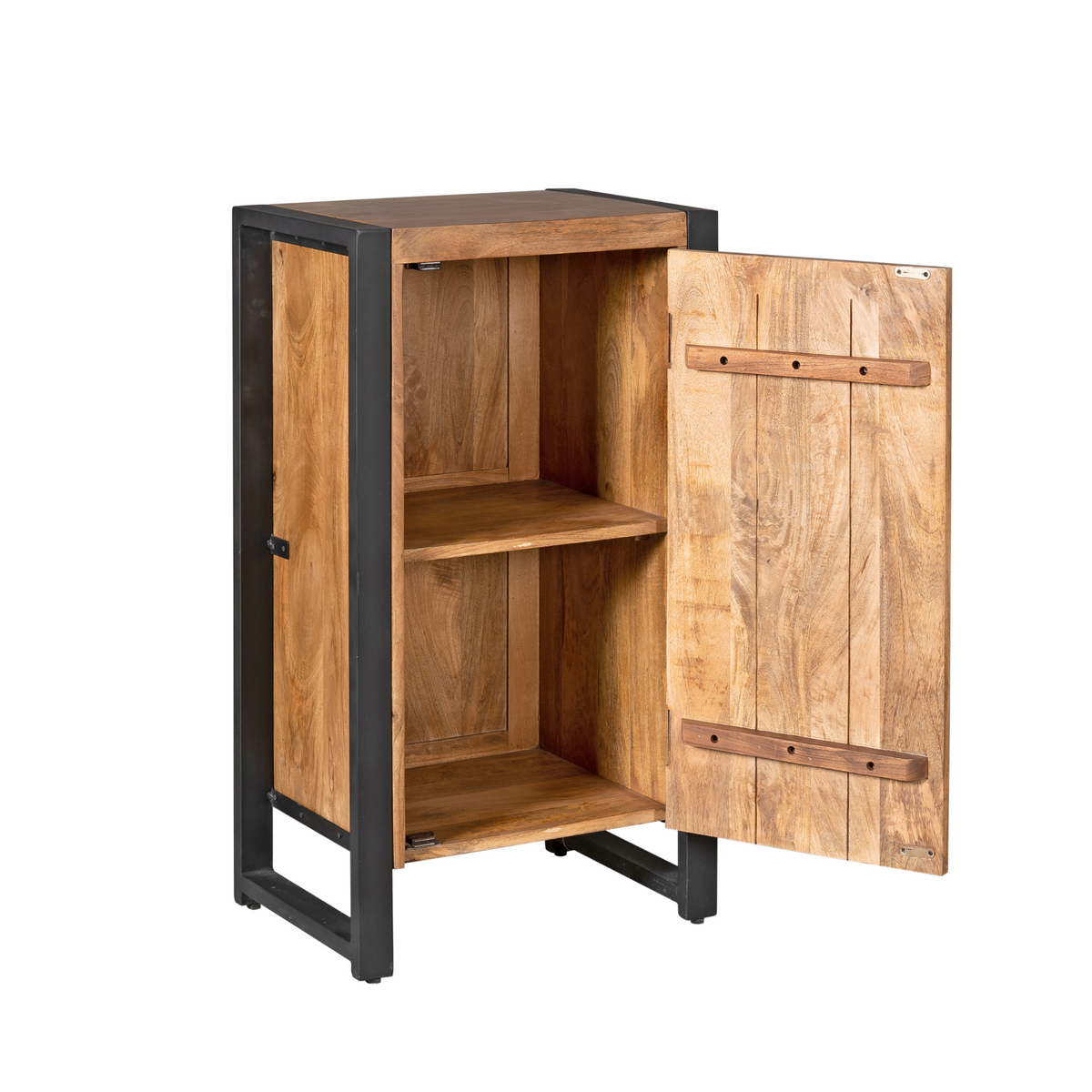 Flurschrank Boaz mit Tür Natur Mangoholz