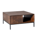 Couchtisch quadratisch Madison Braun Mangoholz 80 cm