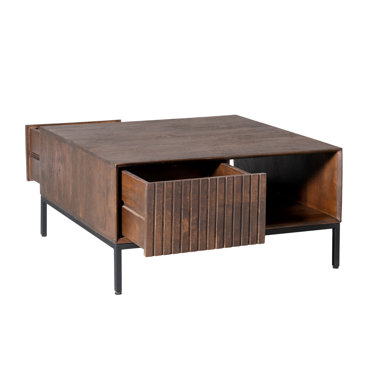 Couchtisch quadratisch Madison Braun Mangoholz 80 cm
