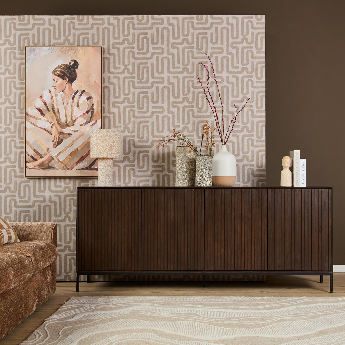 Sideboard Madison Braun Mangoholz 210 cm