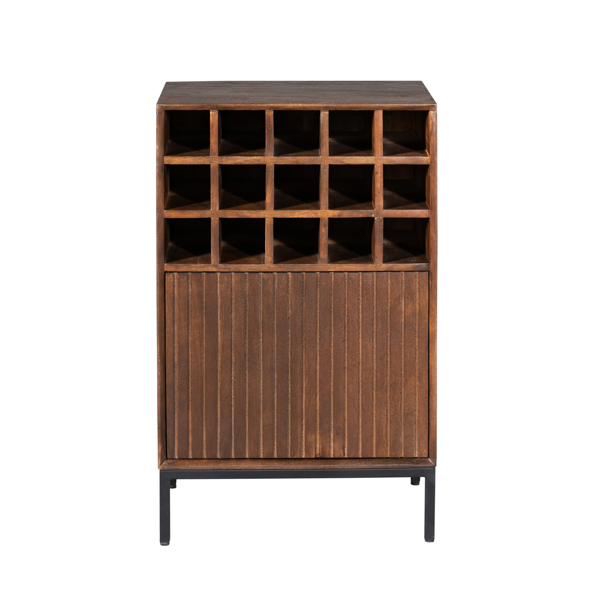Weinschrank Madison Braun Mangoholz 55 cm