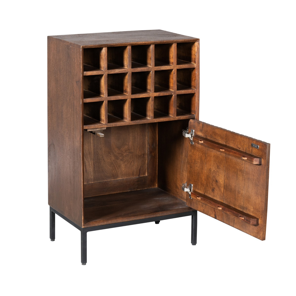 Weinschrank Madison Braun Mangoholz 55 cm