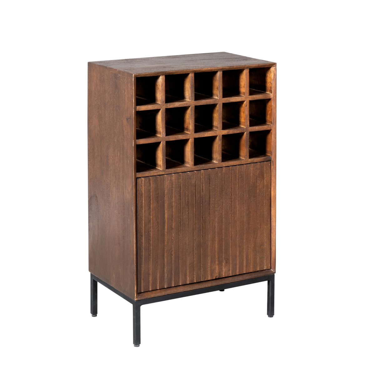 Weinschrank Madison Braun Mangoholz 55 cm