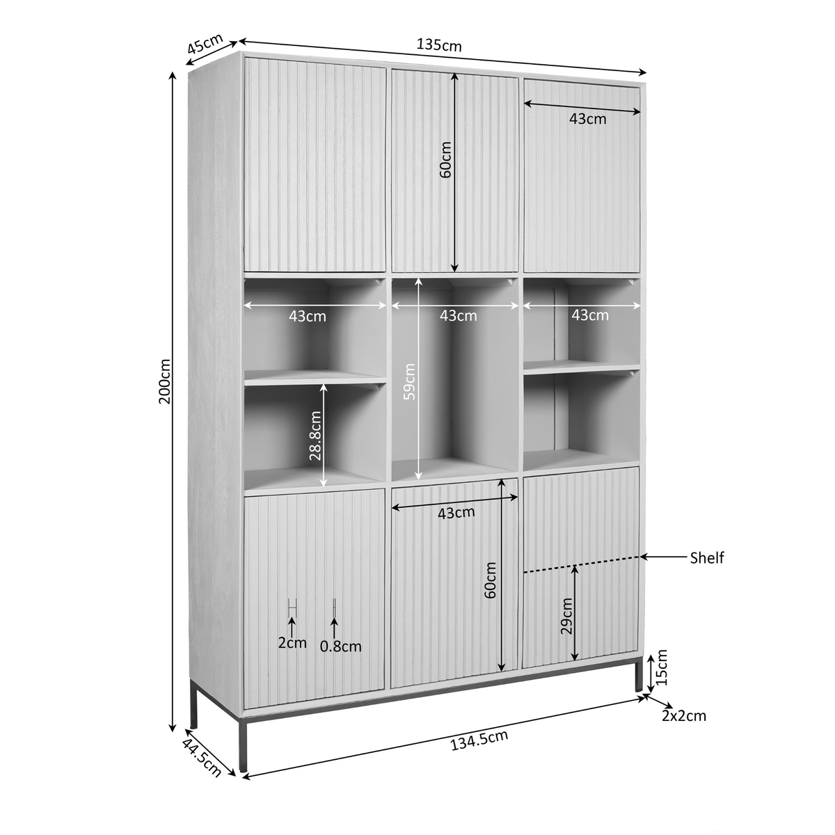 Regal Madison XL Braun Mangoholz 135 cm