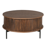 Couchtisch rund Madison Braun Mangoholz 80 cm