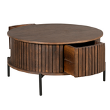 Couchtisch rund Madison Braun Mangoholz 80 cm